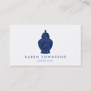 Ginger Jar Pottery Logo Designer Dark Blue Business Card