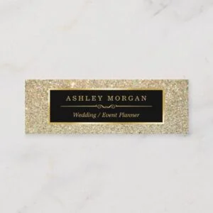 Girly Stylish and Fashion Beauty Gold Glitter Mini Business Card