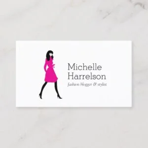 Glam Fashion Girl Style Blogger Business Card