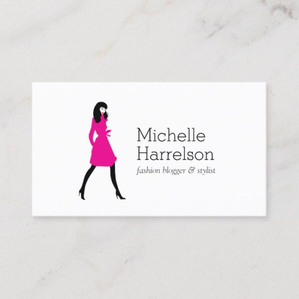 Glam Fashion Girl Style Blogger Business Card