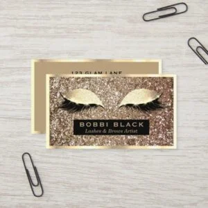 Glam Glitter Eyelash Extensions Makeup Artist Business Card