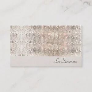 Glamorous and Glitzy Trendy FAUX Sparkly Sequins Business Card