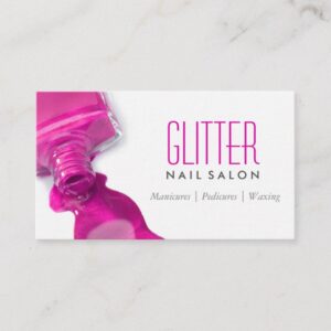 Glitter Nail Salon Manicure - Pink Beauty Stylish Business Card