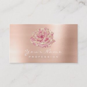 Glitter Rose Flower  Gold Champagne  Lux Business Card