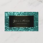 Glitter Stylist Fashion Blogger Aqua Black Mint Business Card