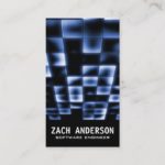 Glowing Square Mosaic – Blue Business Card