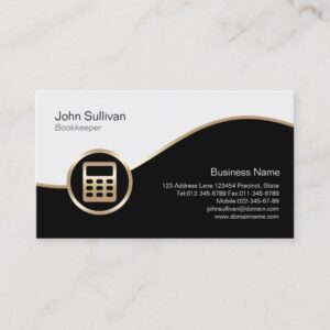 Gold Calculator Icon Bookkeeper Business Card