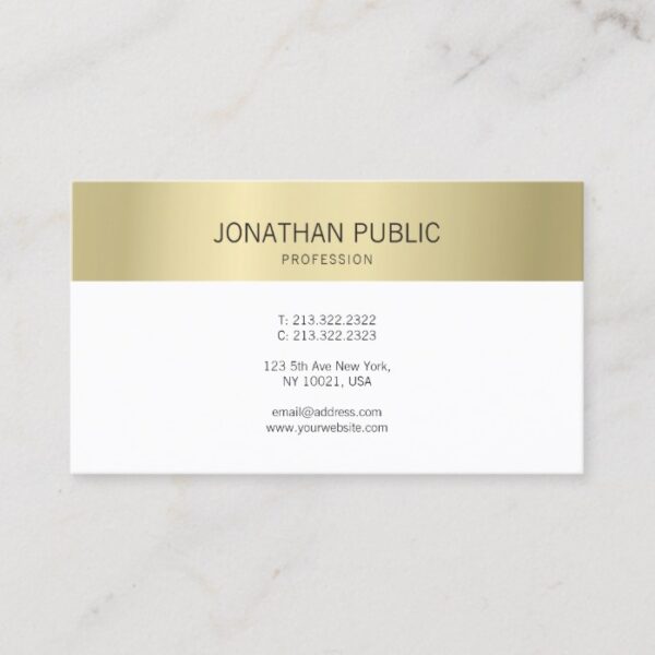 Gold Elegant Modern Simple Professional Plain Business Card