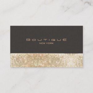 Gold FAUX Sequins Suede Look Beauty & Chic Fashion Business Card