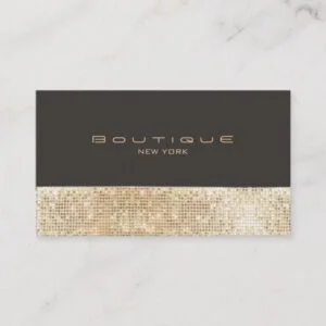 Gold FAUX Sequins Suede Look Beauty & Chic Fashion Business Card