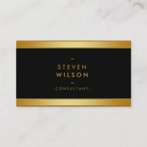 Gold Foil Elegant Retro Financial Services Business Card