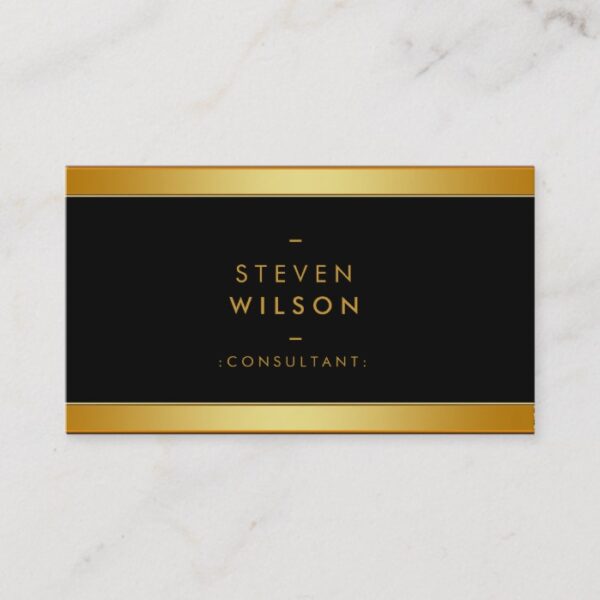 Gold Foil Elegant Retro Financial Services Business Card
