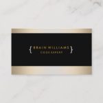 Gold Foil Faux Web Computer Professional Elegant Business Card