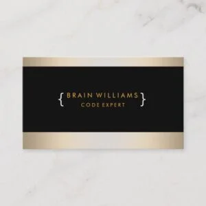 Gold Foil Faux Web Computer Professional Elegant Business Card