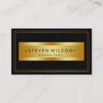 Gold Foil Retro Elegant Financial Services Business Card