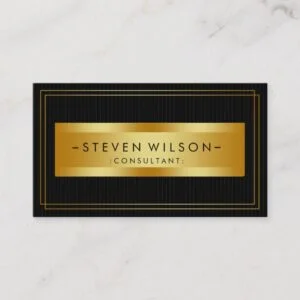 Gold Foil Retro Elegant Financial Services Business Card