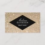 Gold Glitter and Glamour Beauty Business Card