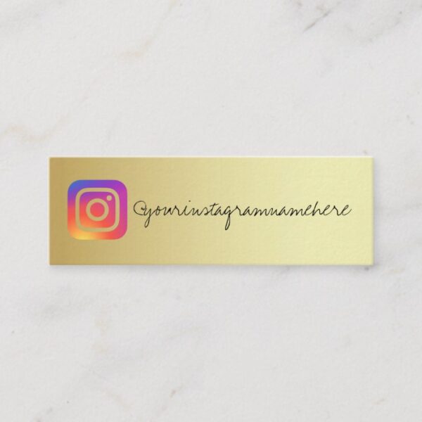 gold instagram trendy social media business card