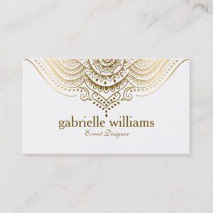 Gold Lace Paisley Mandala Business Card