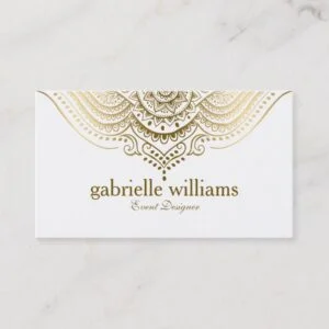 Gold Lace Paisley Mandala Business Card