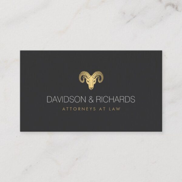 Gold Rams Head Professional Business Card