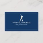 Golf Club Navy Blue Plain Simple Framed Business Card