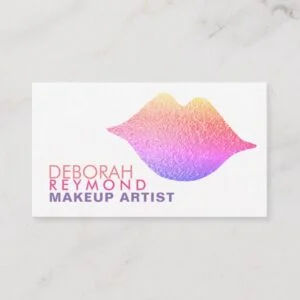 gradient colors lips beauty makeup white business card