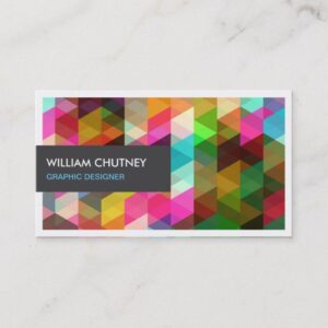 Graphic Designer Modern Colorful Abstract Pattern Business Card