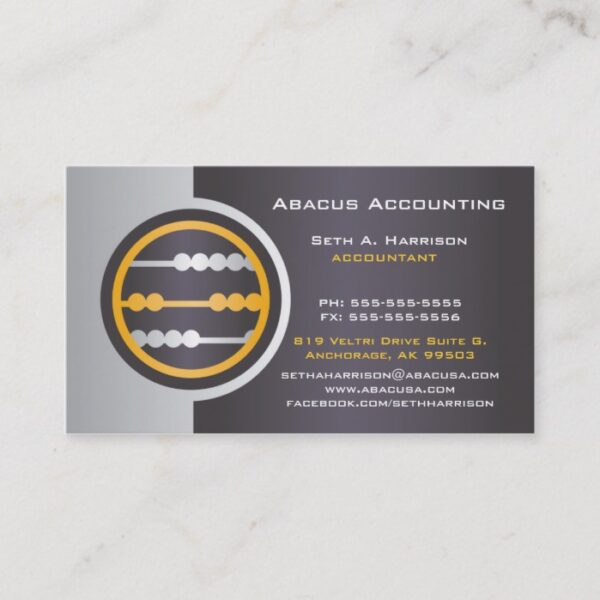 Gray Abacus Accounting Business Cards