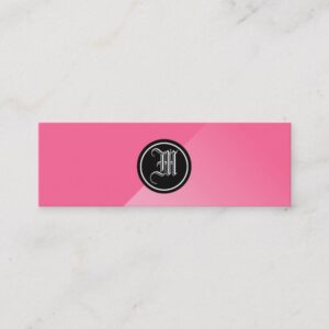 Gray Abstract Gothic Monogram Mini Business Card