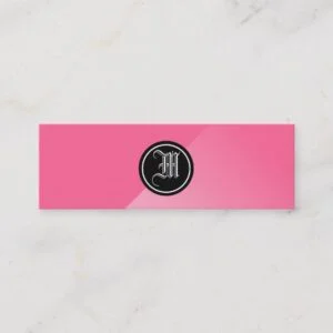 Gray Abstract Gothic Monogram Mini Business Card