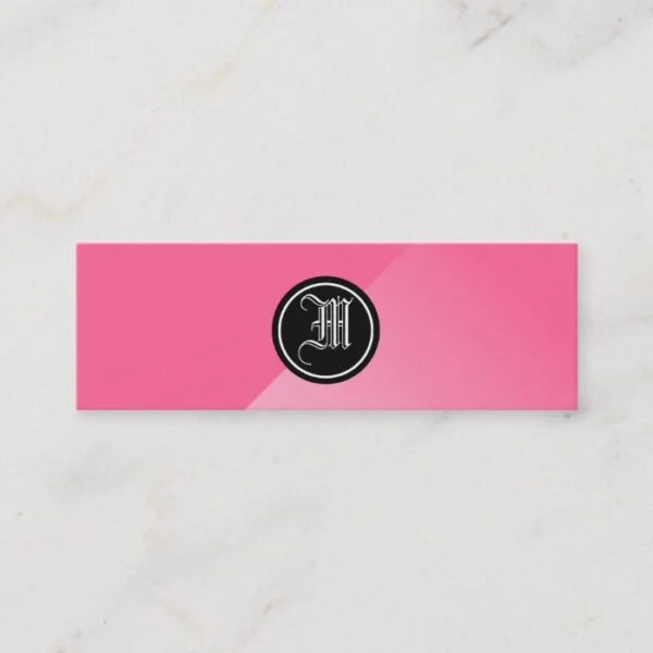 Gray Abstract Gothic Monogram Mini Business Card