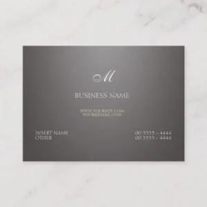 Gray Gradient and Monogram Business Card