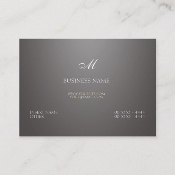 Gray Gradient and Monogram Business Card