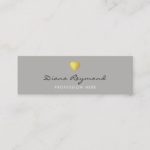 gray professional profile card with gold heart