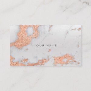Gray Rose Copper Gold  Marble Metallic Stylist Business Card
