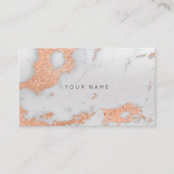 Gray Rose Copper Gold  Marble Metallic Stylist Business Card