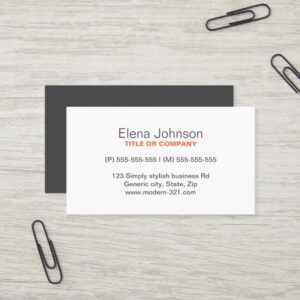 Gray stylish generic simple elegant personal business card