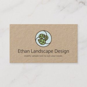 Green Leaves Landscape Designer Logo Kraft Business Card