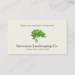 Green Tree Logo  Lawn Care Landscape Designer Business Card