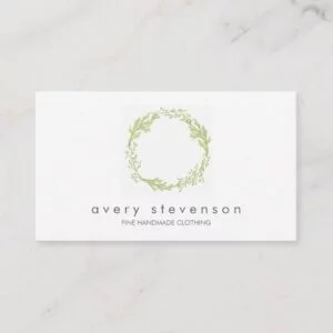 Green Wreath Logo Nature Business Card