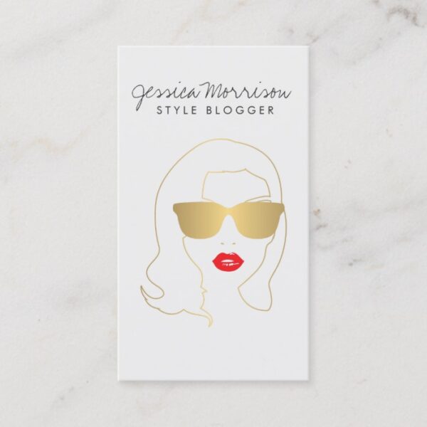 Hair Salon, Style Blogger, Beauty Girl Gold II Business Card