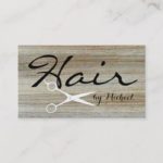 Hair Stylist Elegant Wood Grain Background #4 Business Card