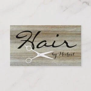 Hair Stylist Elegant Wood Grain Background #4 Business Card