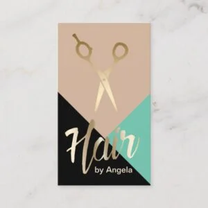 Hair Stylist | Gold Scissor Modern Hair Salon Business Card