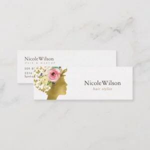 Hair Stylist Makeup Professional Logo Beauty Salon Mini Business Card