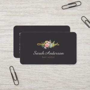 Hair Stylist Professional Logo Beauty Salon Lux Business Card