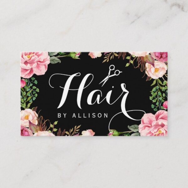 Hairstylist Hair Stylist Romantic Floral Wrapping Business Card