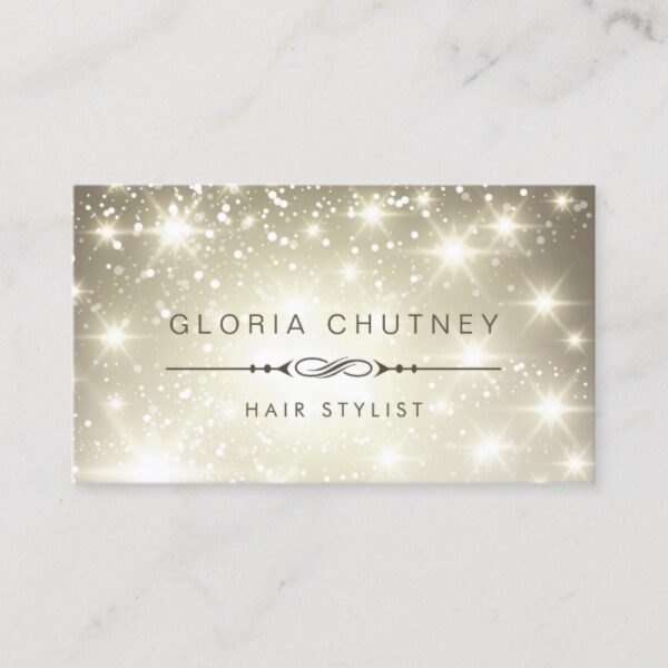 Hairstylist - Sparkling Bokeh Glitter Business Card