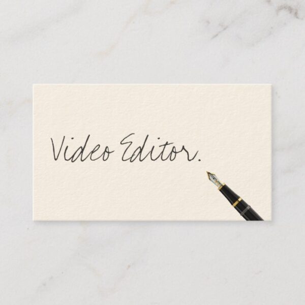Handwritten Video Editor Business Card